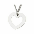 14K White Open Heart Pendant; chain not included